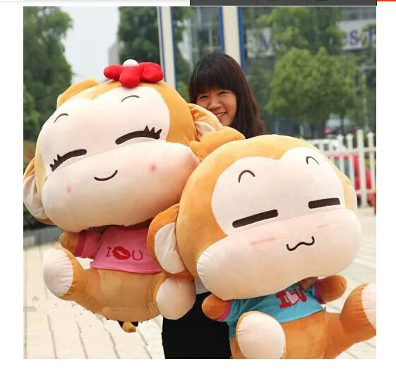 stuffed animal 90 cm yoyo and cici monkey plush toy a pair soft doll throw pillow gift w2880