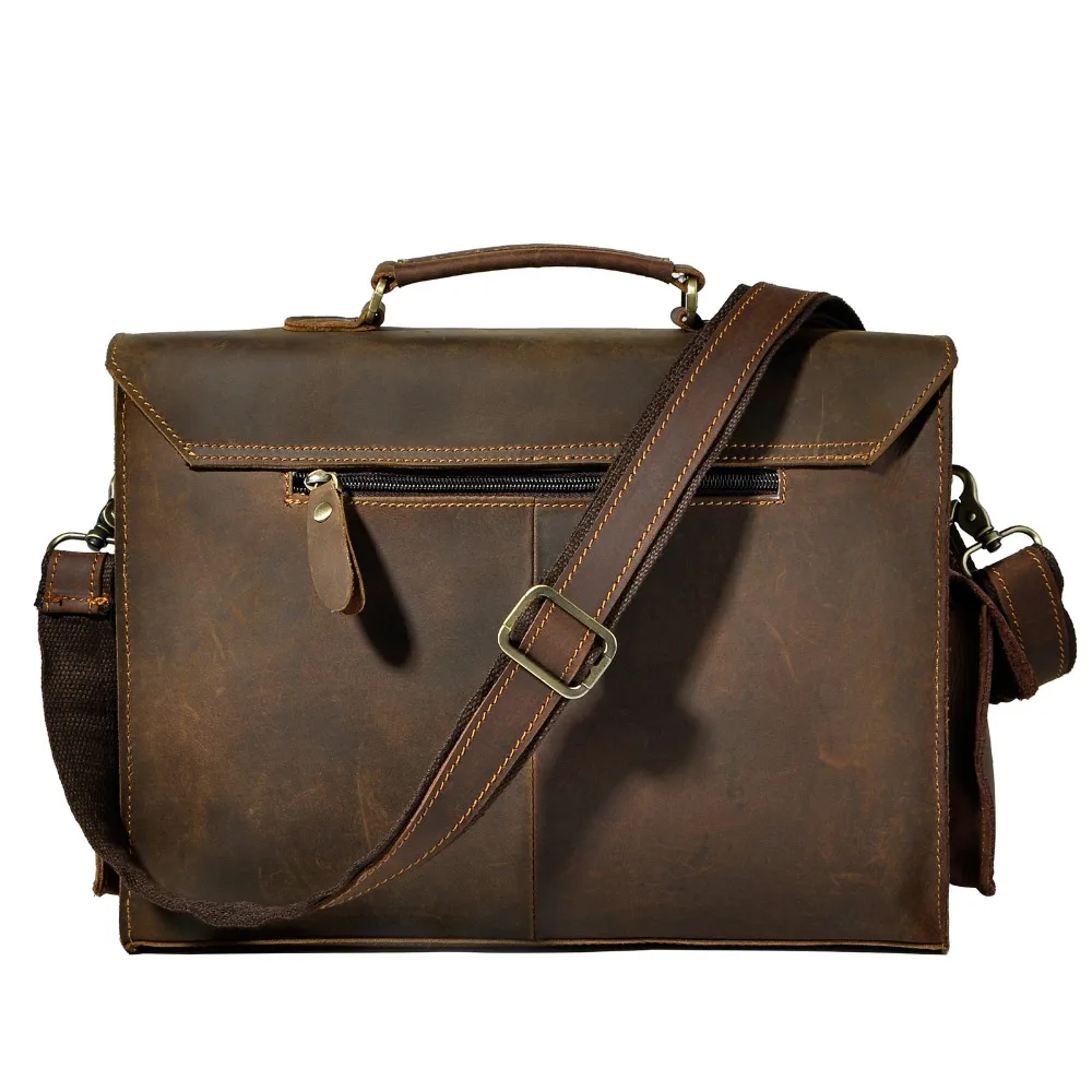 Men Original Leather Business Portfolio Best Professional Executive Lawyer Briefcase Computer Laptop Case Messenger Bag 2058-n