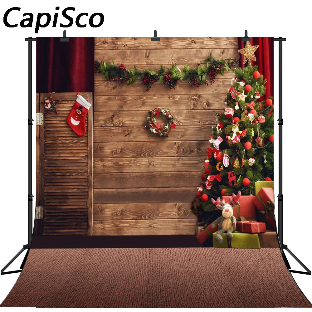 Capisco photography backdrop Classic vintage Christmas tree socks background newborn original design for photo studio