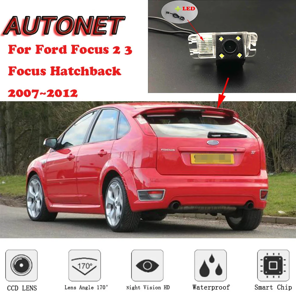 AUTONET Backup Rear View camera For Ford Focus 2 3 Focus Hatchback 2007 2008 2009 2010 2011 2012  parking Camera or Bracket