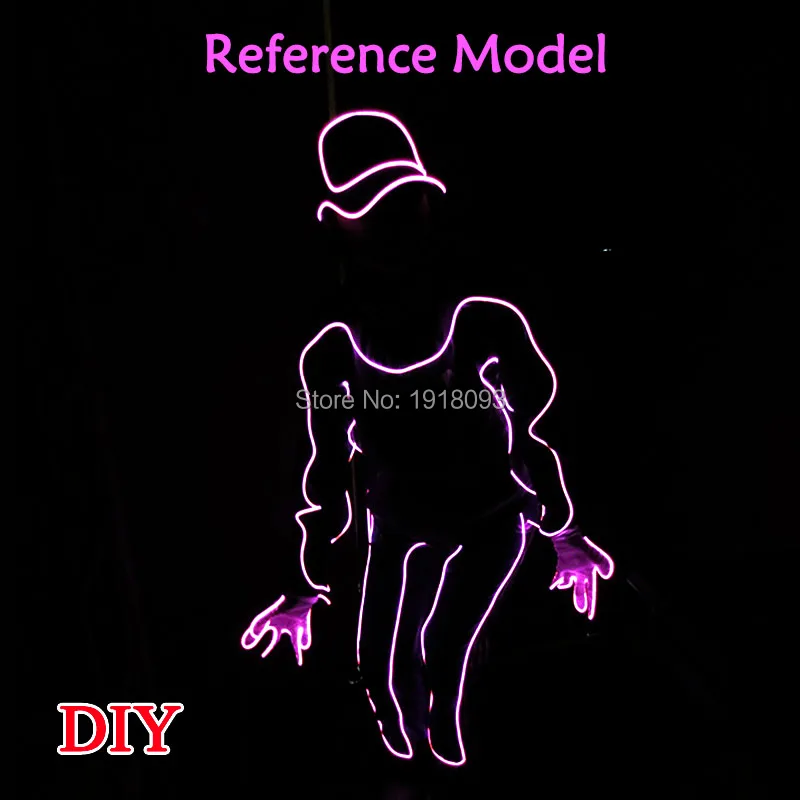 

10 Color Available New Design EL Wire Suit Light Clothing Men Dance Clothes For Party Decor