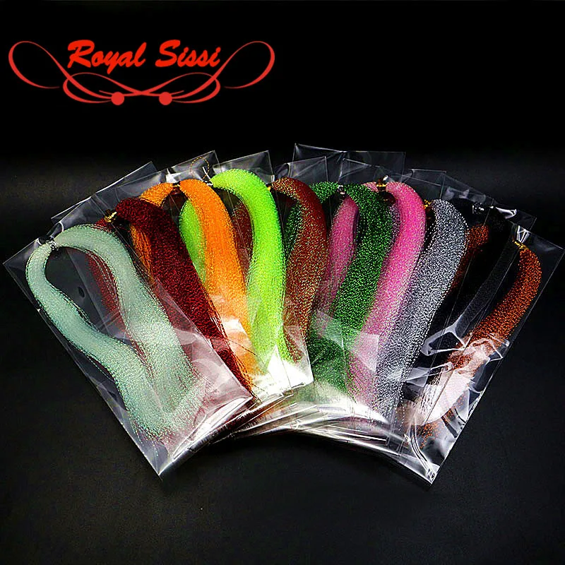 Big volume 4packs fly tying twisted Flashabou Tinsel Flash crystal Tinsel saltwater fly wings tails sabaki rig tying materials