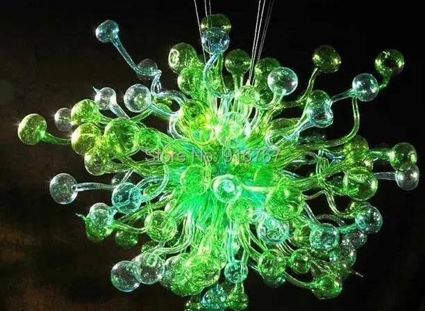 

Free Air Freight Hanging Green Glass Ball Home Lamp Modern Ceiling Chandelier