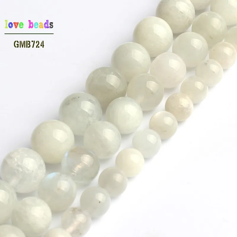 Natural Moonstone Bead Round Loose Beads for Jewelry Making Diy Bracelet 15\'\' Strand 6mm 8mm 10mm