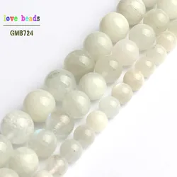 Natural Moonstone Bead Round Loose Beads for Jewelry Making Diy Bracelet 15'' Strand 6mm 8mm 10mm