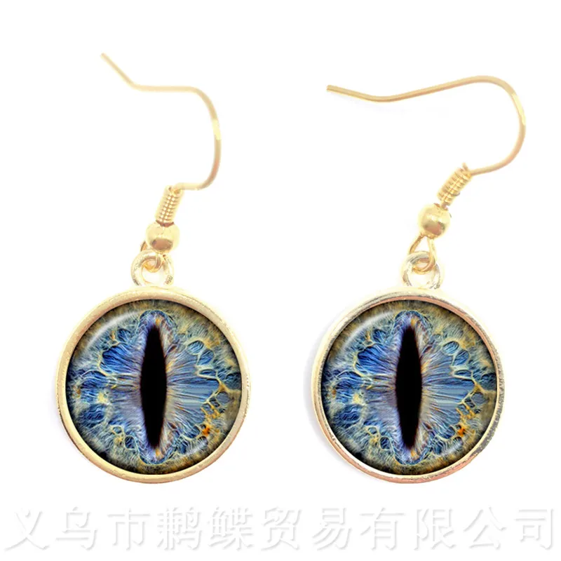 Dragon Mata Jahat Anting-Anting Dragon Eye Kaca Cabochon Drop Anting-Anting Fashion Mata Jahat Perhiasan untuk Wanita Gadis Fashion