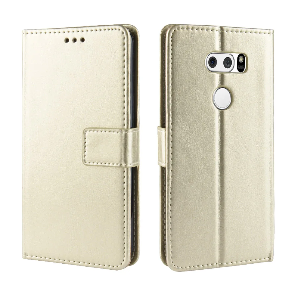 New For LG V35 ThinQ Case LG V30 Wallet Flip Style Glossy PU Leather Protective Phone Cover For LG V30S ThinQ/V35/V30 Back Case