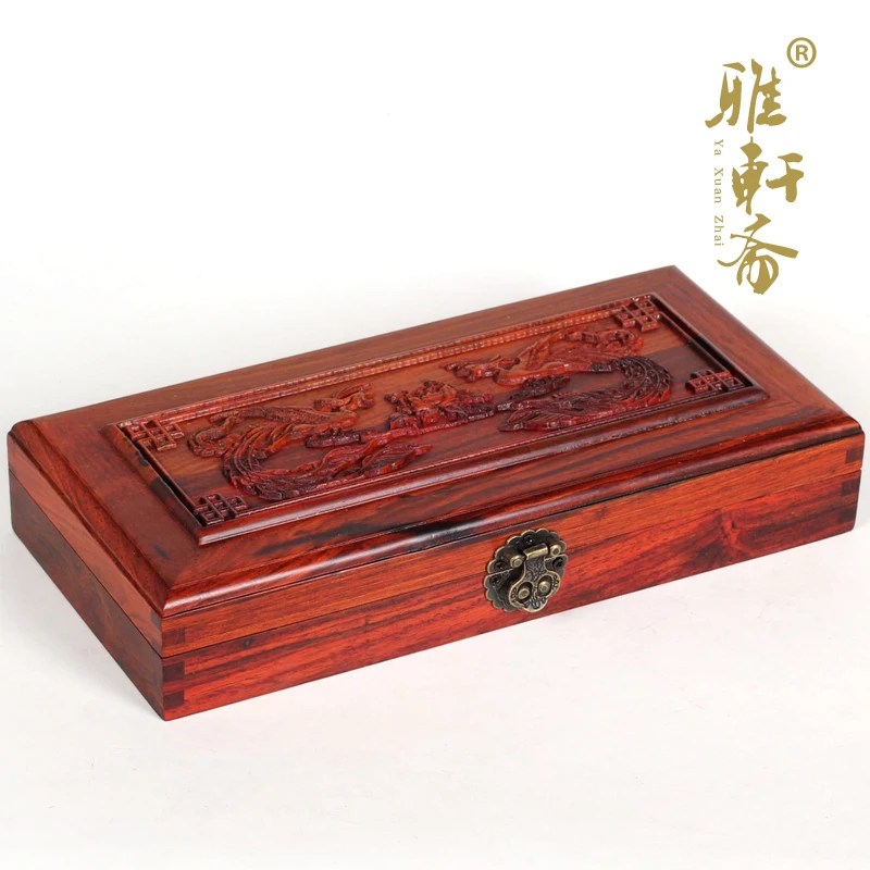 Rosewood crafts jewelry box rosewood wood bracelet jade necklace Shuangfeng small wooden box