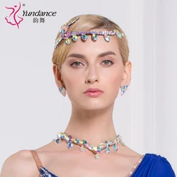 Lady New Modern Dance Headgear Girls National Standard Headpiece Latin Match Diamond Accessory Dancing Rhinestone Headwear B6591