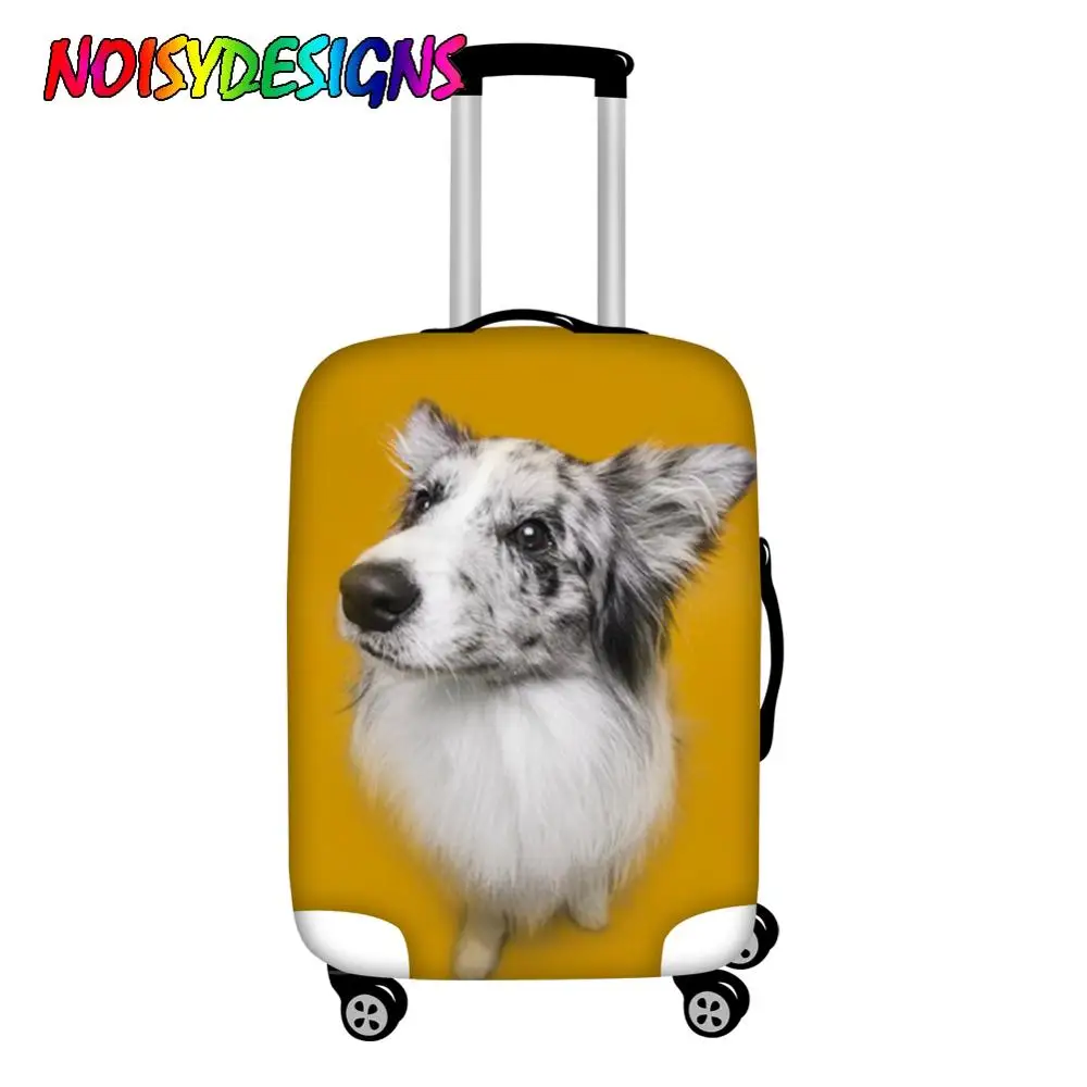 

NOISYDESIGNS Thick Travel Suitcase Protective Cover Women Border Collie Luggage Cover Colorful Protector Cover Dropshipping