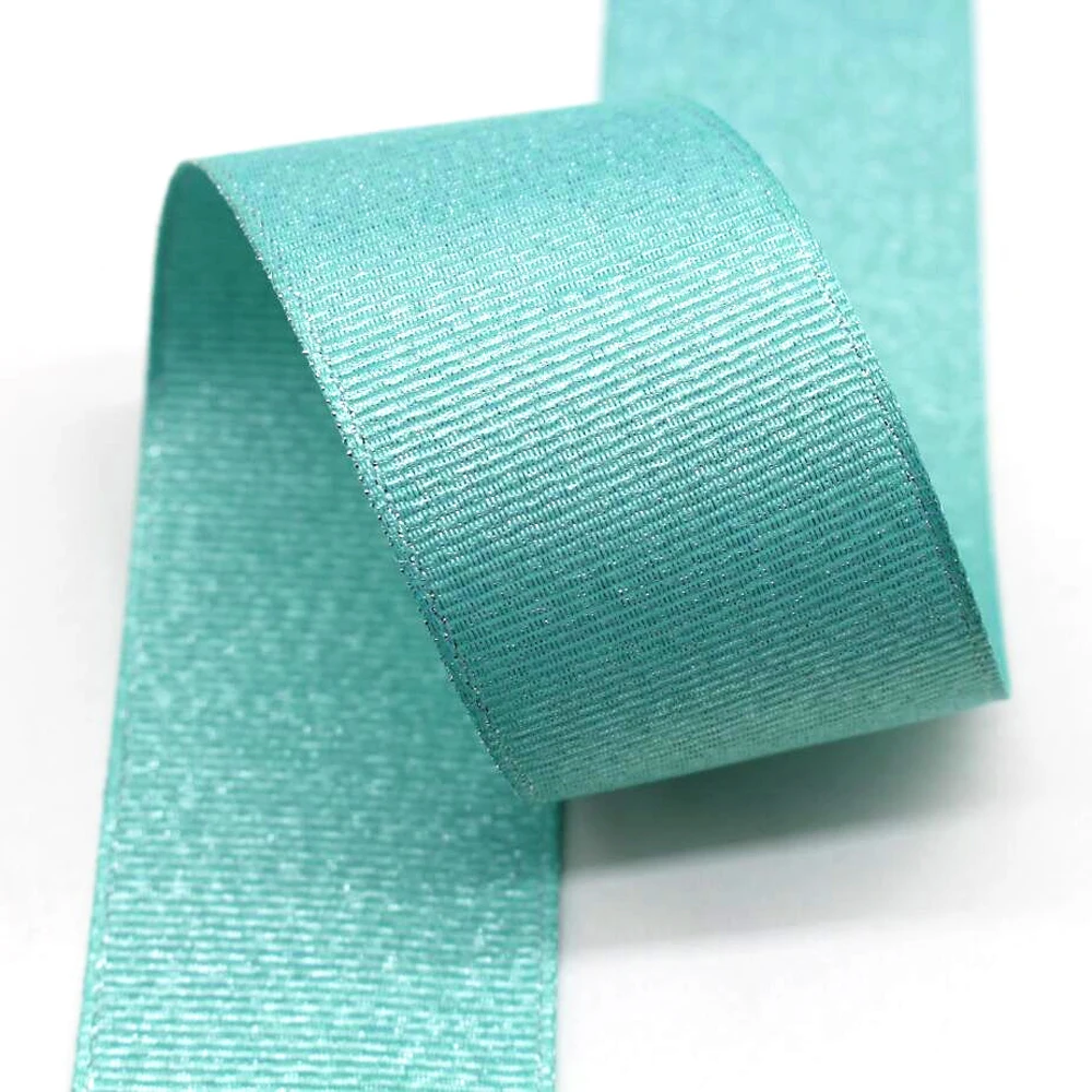 10 Yards 38MM Glitter Ribbon Silver Wire DIY Handmade Materials Gift Wrapping Headwear Bow Thread Grosgrain Double Sided