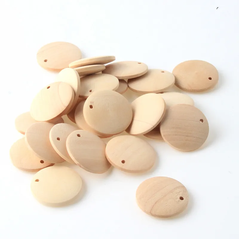 Nature Wood Beads Charm Pendants Unfinished Wooden Round Beaded For Fashion Jewelry Making DIY Earrings Accessories Ssupplier