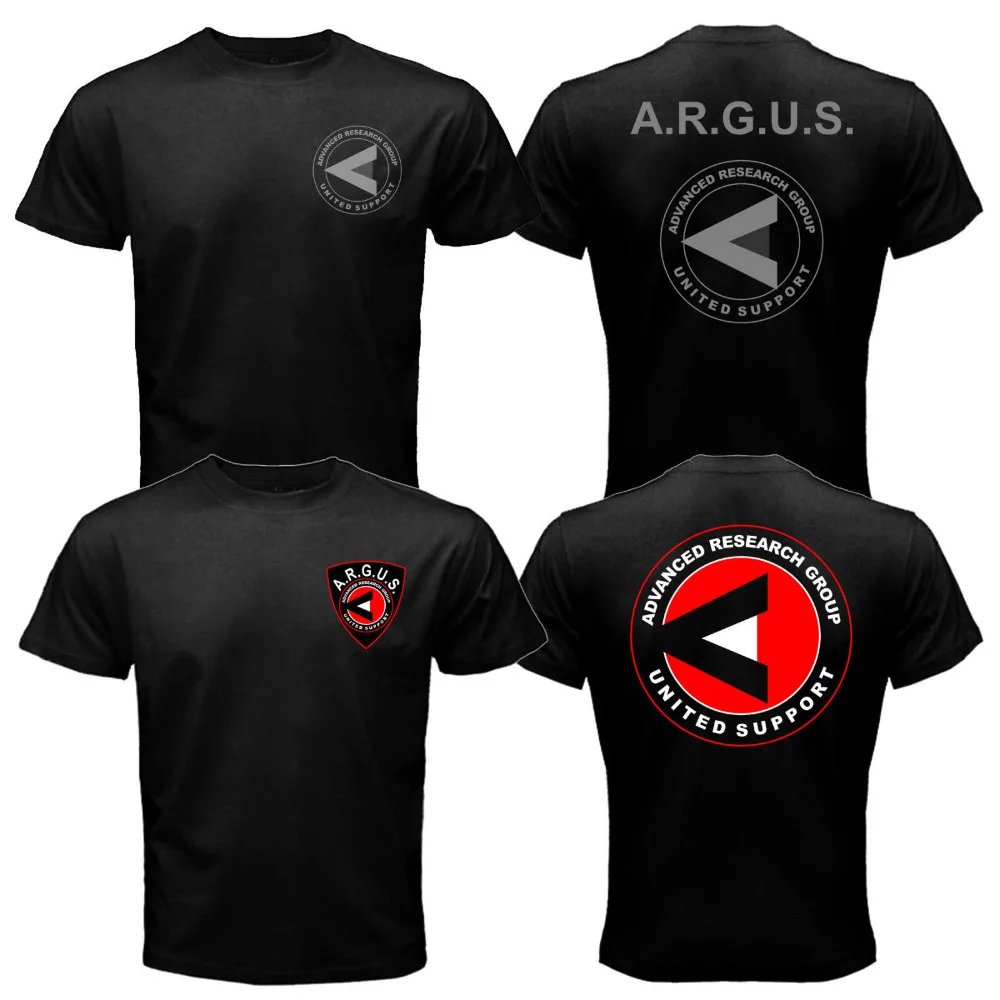 ARGUS T shirt Men two sides Advanced Research Group United Support Arrow Star City Squad casual cotton gift tee USA Size