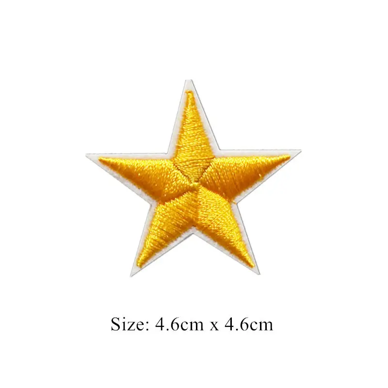 10PCS Yellow Stars Embroidered Patches Sew Iron On Badges For Dress Bag Jeans Hat T Shirt DIY Appliques Craft Decoration