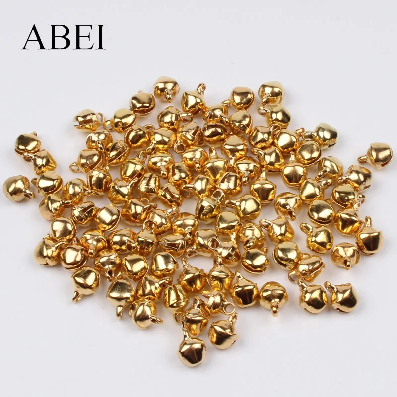 200 Pcs/lot 6 Mm Mini Emas Perak Multicolor Bell Natal Jingle Lonceng Longgar Beads DIY Buatan Tangan Bell Kerajinan Aksesoris