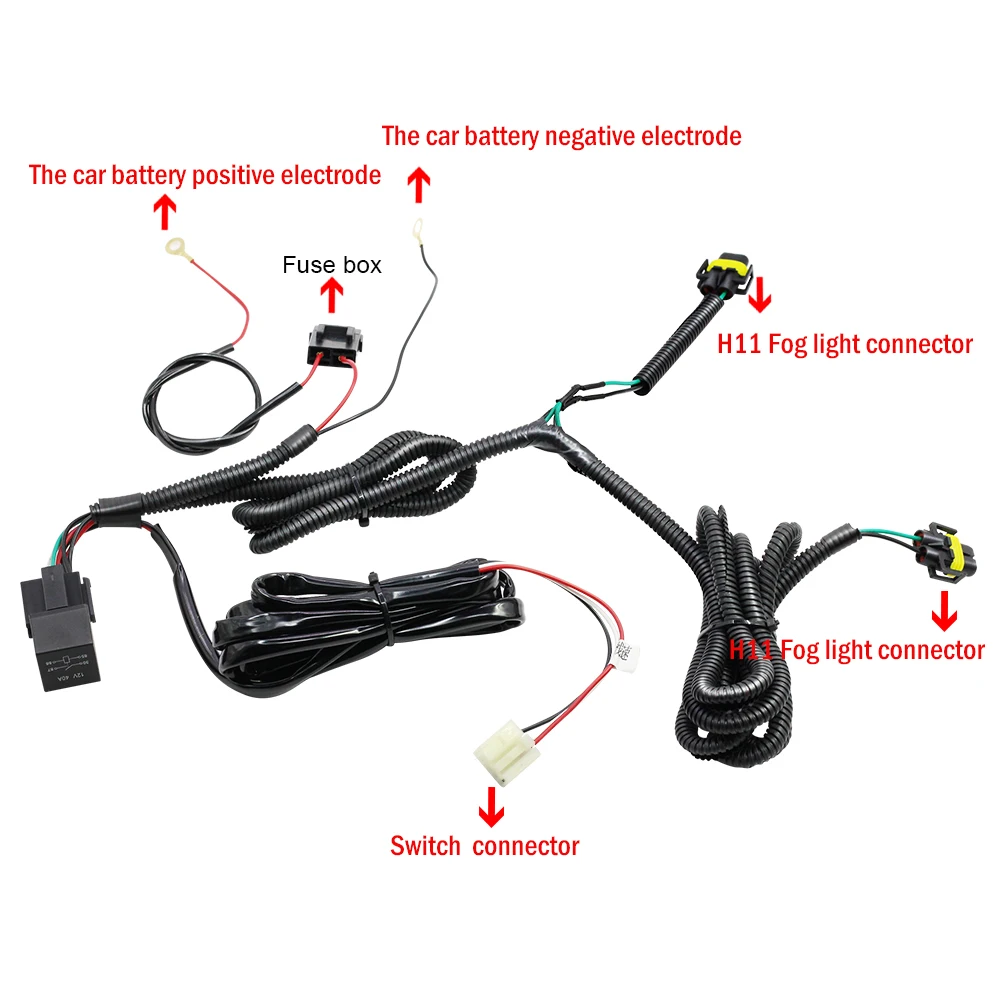 Cawanerl H11 Fog Light Harness Wiring Socket Wire + Switch with LED indicator AT Relay For Suzuki Grand Vitara Swift Jimny Ignis