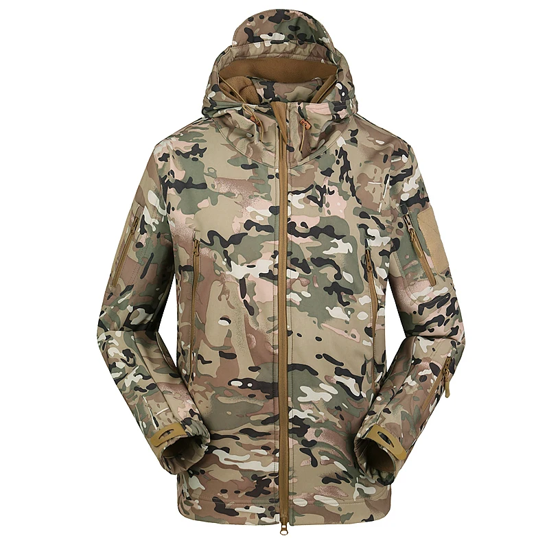 Anti-Fouling Warm Camo Coats for Men and Women Tactical Fleece Jackets Outdoor Tops Climbing Clothing Winter XS-3XL Size Camping