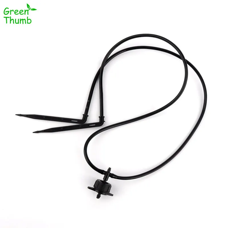 

25sets Black Dripper Curved Arrow 2 ways Garden Drip Watering System for Garden Irrigation Kits Connect 3/5mm Hose