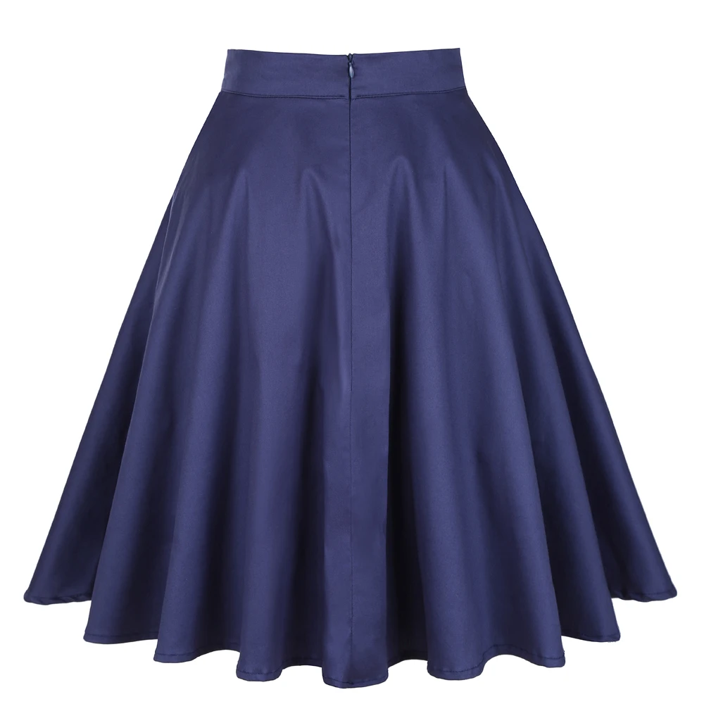 23 modelli Vintage Retro anni \'50 Full Circle A Line gonna Holiday Tropical Pin Up Swing Skater lunghezza al ginocchio floreale donna gonna solida