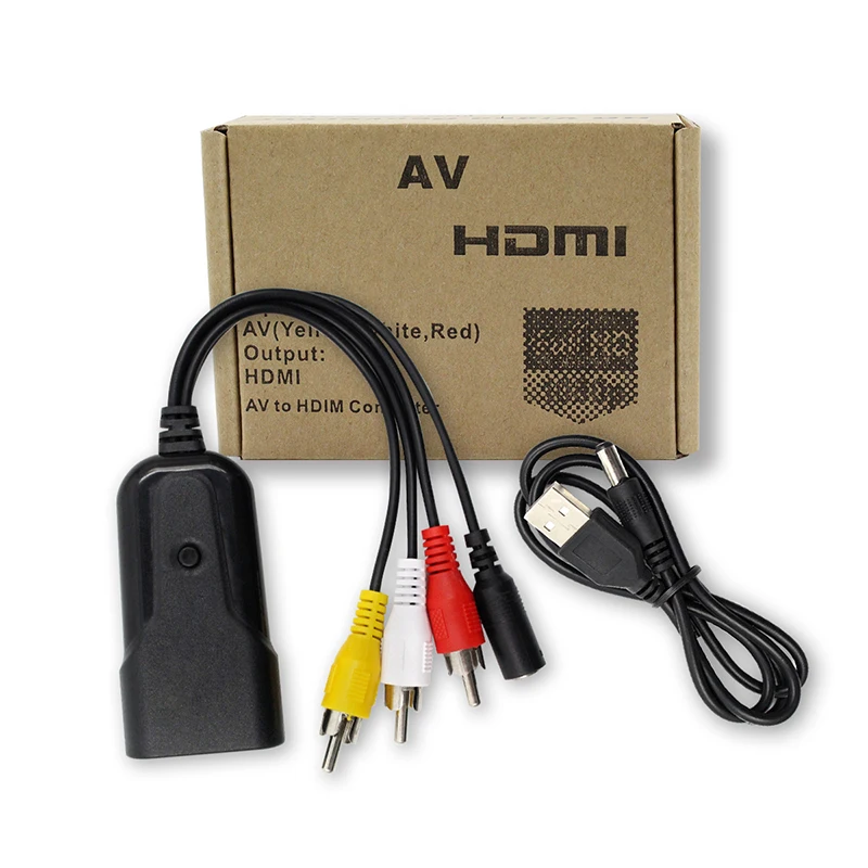 Mini 1080P Composite AV RCA to HDMI  Video Converter Adapter Full HD 720/1080p UP Scaler AV2HDMI for HDTV Standard TV