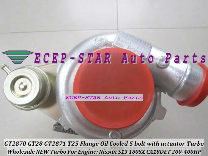 

xia GT2870 GT28 GT2871 T25 Flange 5 bolt with actuator Turbocharger For Nissan Water Cooled Engine S13 180SX CA18DET 200HP-400HP