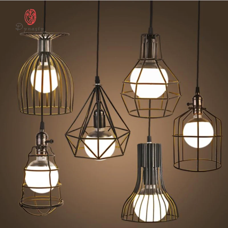 Dynasty Iron Series Pendant Lights Modern Vintage LED Hanging Lamp Simple Decorative Restaurant Dinning Room Canteen Cafe Bar