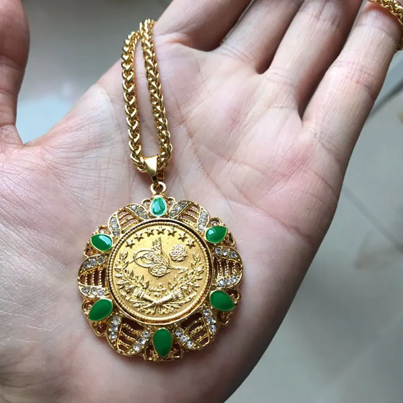 Islam muslim turkey Coin Arab Coin pendant  necklace    accept drop shipping