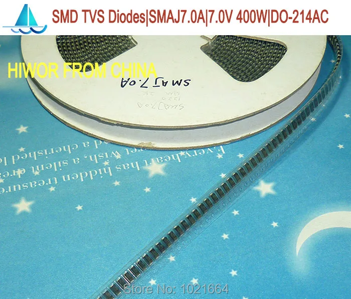 (100pcs/lot) SMAJ7.0A SMD TVS Diodes 7V 600W, SMA Unidirectional, Transient Voltage Suppressors,Transzorb,DO-214AC