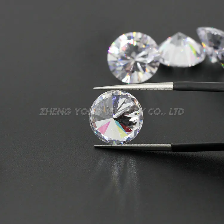 50pcs 5A White CZ 11mm Round Brilliant Cut Loose Synthetic Cubic Zirconia Stones