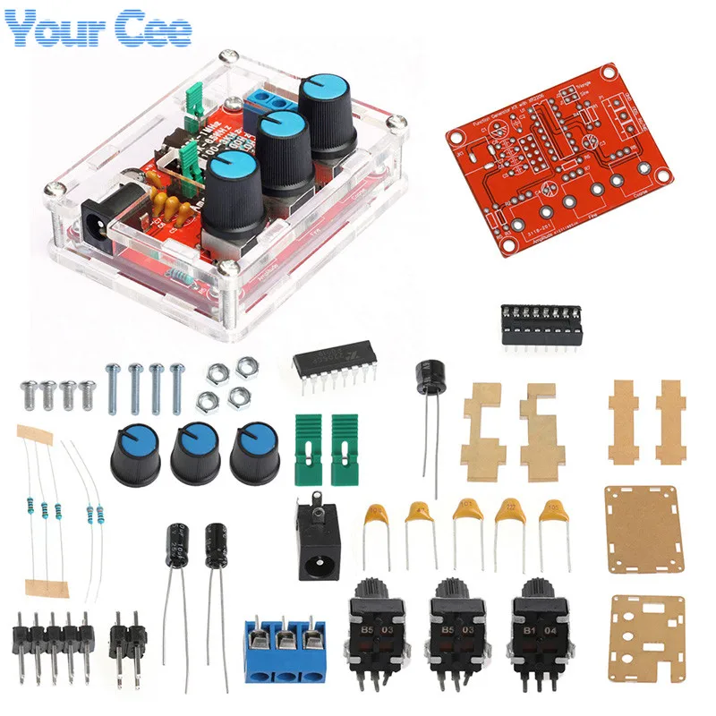 1Hz -1MHz XR2206 Function Signal Generator DIY Kit Sine/Triangle/Square Output Signal Generator Adjustable Frequency Amplitude