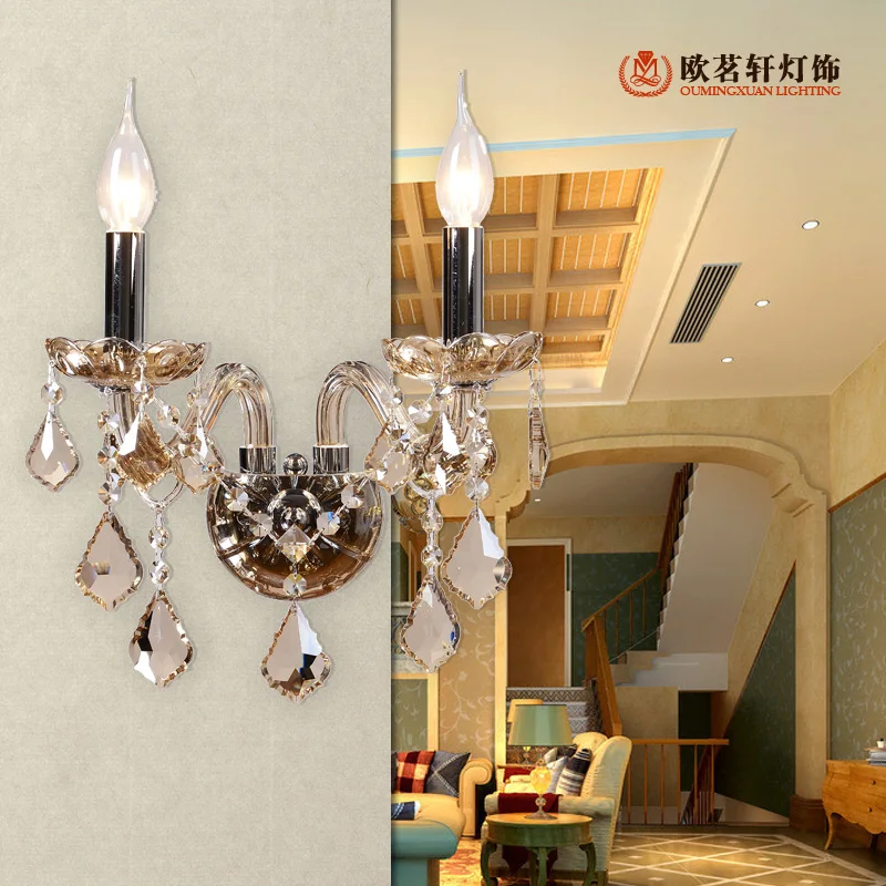 

Candle K9 crystal bedroom living room hotel Aisle wall lamp