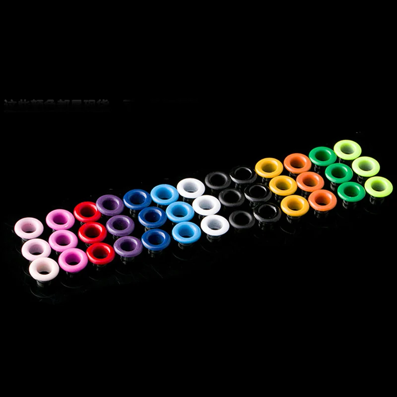 100Pcs Mix Color Spray Gas Eyelets Rivets Corn DIY Materials Color Buttonholes Multicolor Buckle Shoelaces Eye Metal Hole 4-6mm