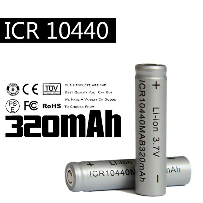 200pcs/lot Lithium Batteries 10440 3.7v 320mah Battery aaa Rechargeable Lithium Battery 3A For Headlamp Flashlight Hot Sale