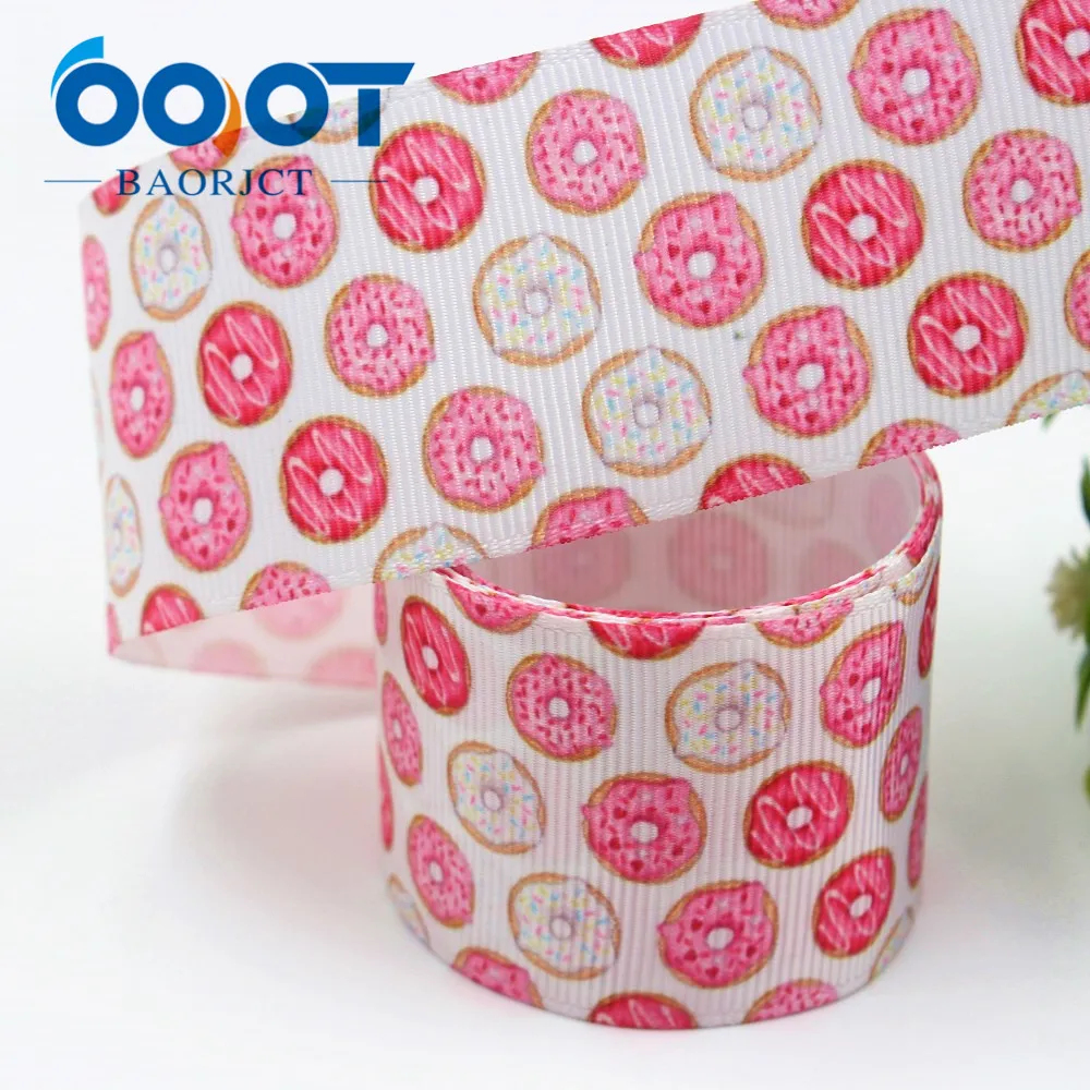 OOOTBAORJCT I-19708-1576,38mm 10yards Candy donut Thermal transfer Printed grosgrain Ribbons,tape crafts,bow cap DIY accessories