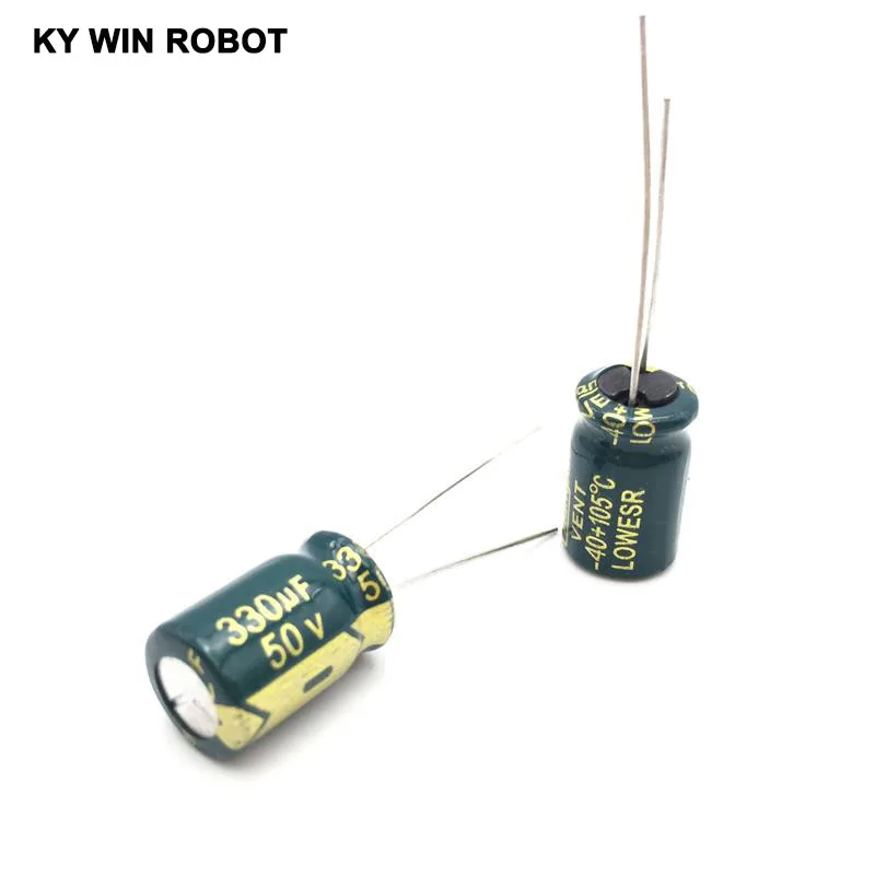 10 шт. алюминиевый электролитический конденсатор 330 мкФ 50 V 10*17mm frekuasi tinggi радиальный электролитический конденсатор