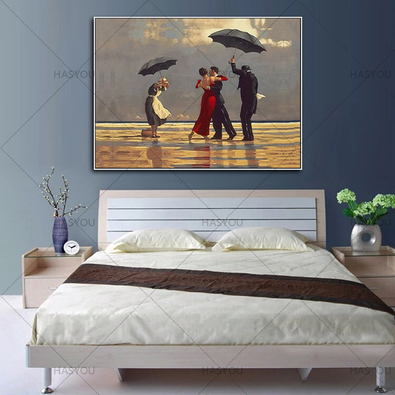 HASYOU Handpainted Modern Abstract Painting On Canvas Acrylic Painting Dancer Umbrella For Home Wall Art Picture Artwork