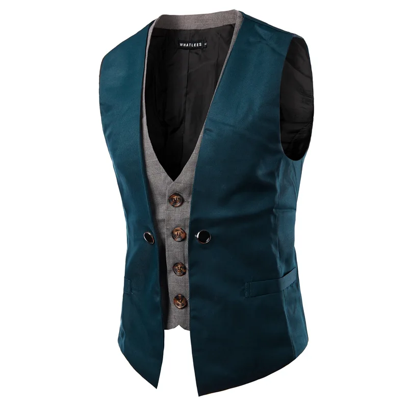 Men\'s Clothing 2024 Korean Slim Fit Double Breasted Suits Vest Man England Gentle Contrast Waistcoat Mens Tops Gifts