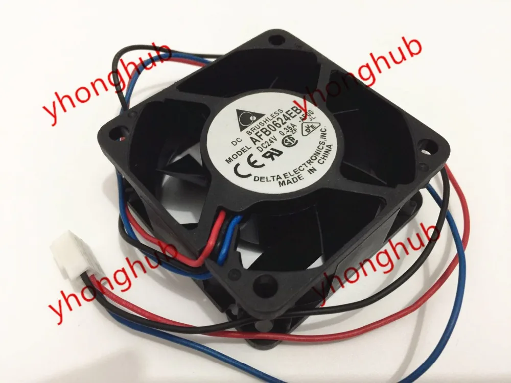 

Delta Electronics AFB0624EH AF00 Server Cooling Fan DC 24V 0.36A 60x60x25mm 3-Wire