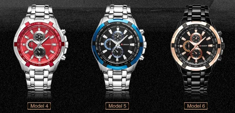 2022CURREN Top Marke Quarzuhr Männer Wasserdichte Sport Military Armbanduhr Männer Business Edelstahl Männliche Uhr Reloj Hombre – Detail 3