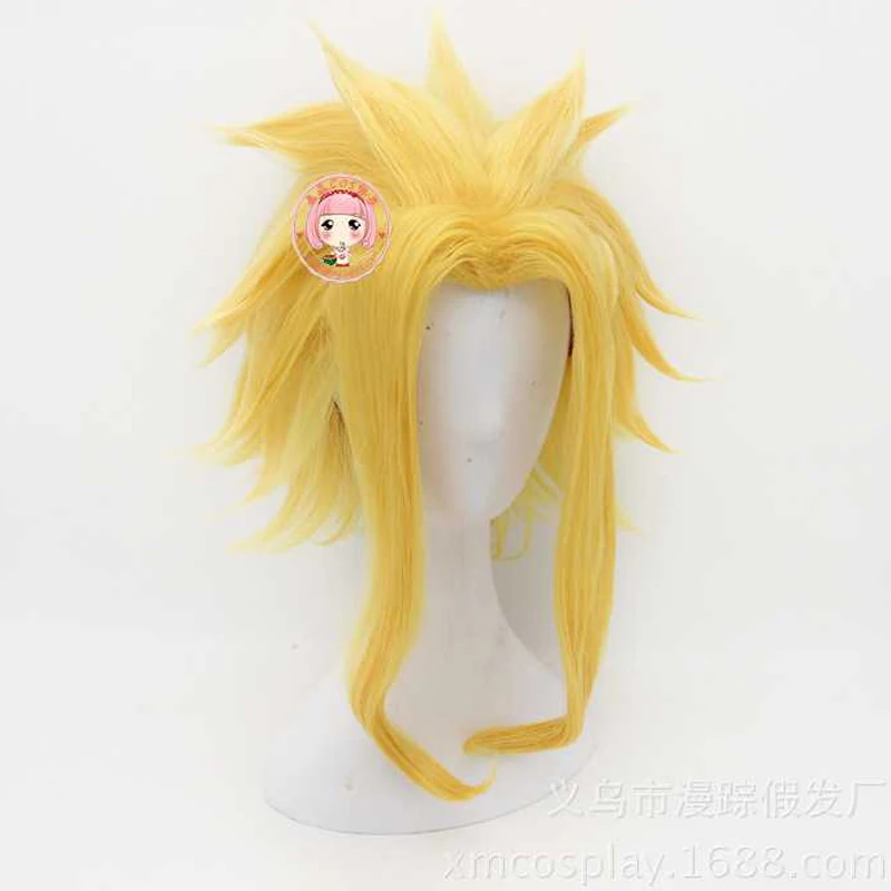 Anime My Hero Academia All Might Yagi Toshinori Boku no Hero Academia Wig Cosplay Yellow Wig Role Play+wig cap