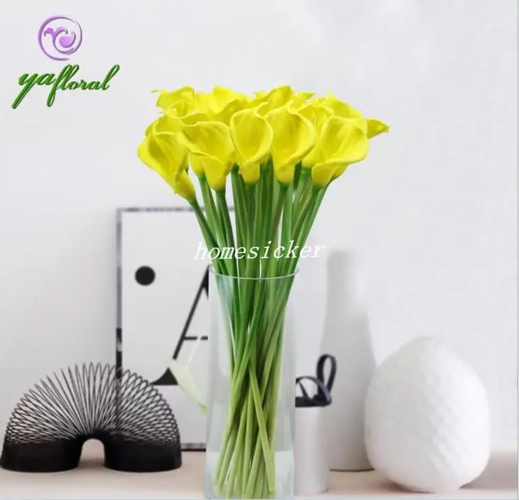 

25Pcs 35cm/13.78" Length Super Artificial Flowers Simulation Calla Lily PU Flower for Wedding Flower