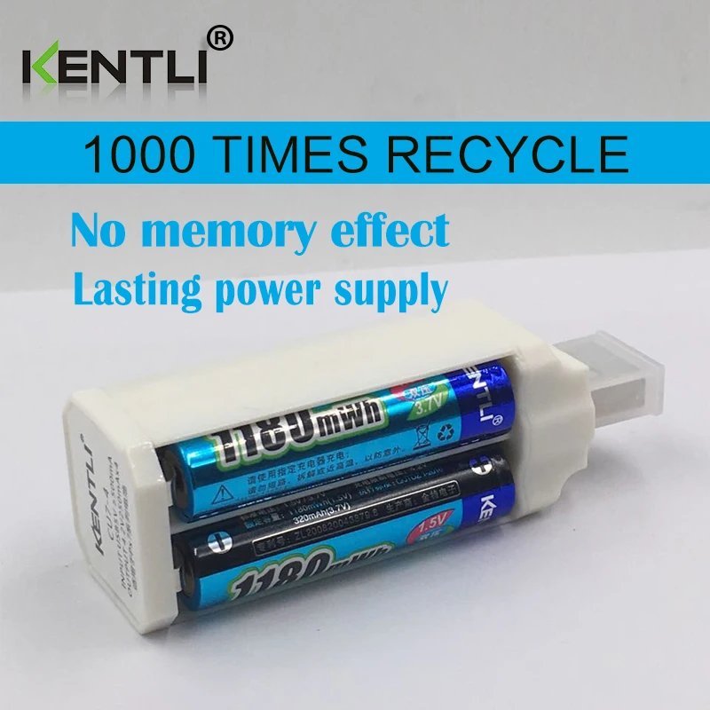 4 pcs KENTLI 1.5 v 1180mWh aaa batterie ai polimeri di litio ricaricabile li-ion batteria + 4 slot caricatore del litio li-ion