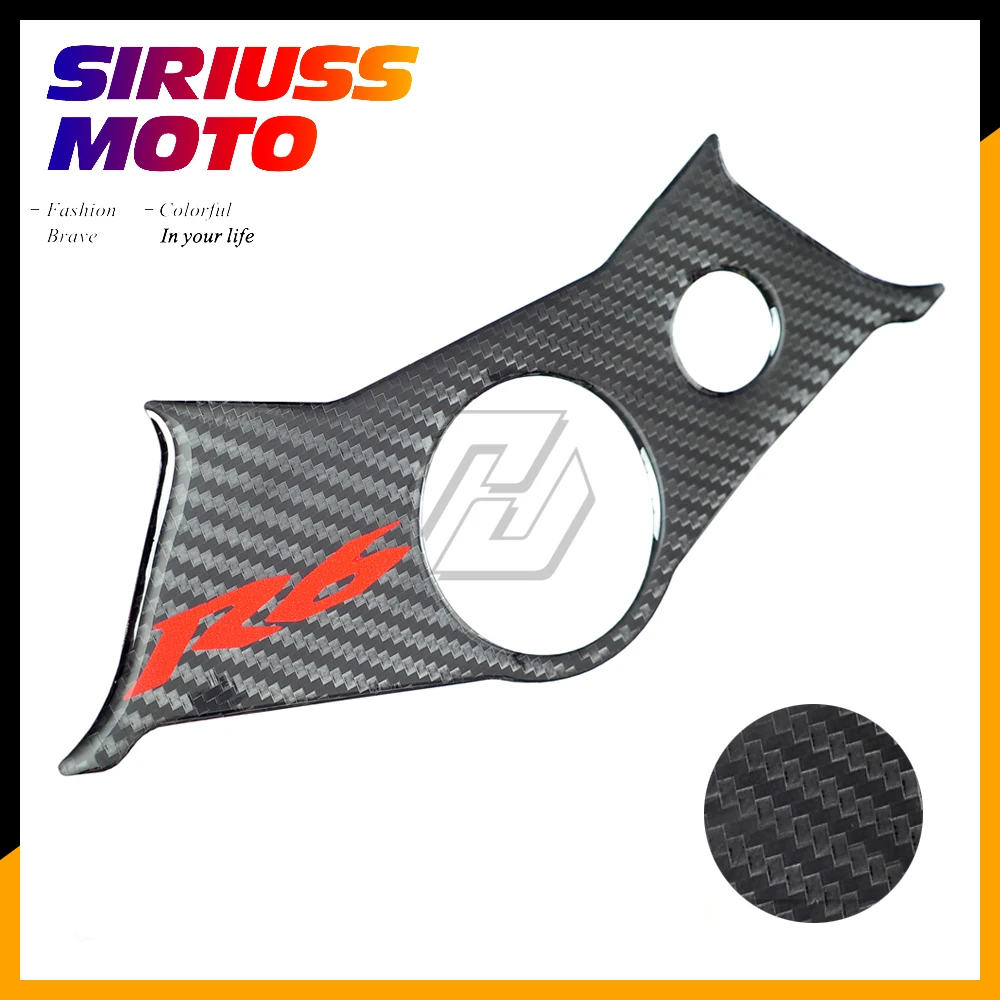 

3D Motorcycle Carbon Fiber Pattern Top Triple Clamp Yoke Sticker Case for YAMAHA YZF600 R6 2003 2004 2005