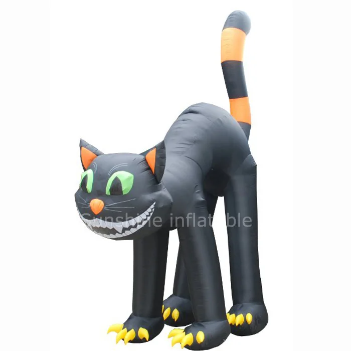 

High quality durable oxford 6mL popular giant halloween inflatables black cat decoration