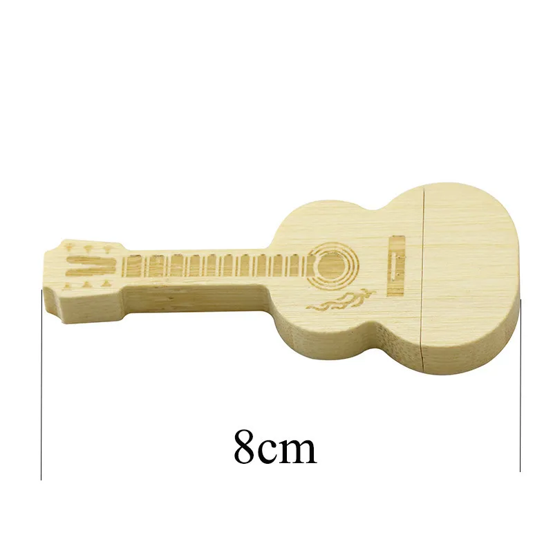 Customize LOGO Wooden Guitar Usb + Gifts BOX Usb Flash Drive Memory Stick Pendrive 4GB 8GB 16GB 32GB U Disk Wedding Gift