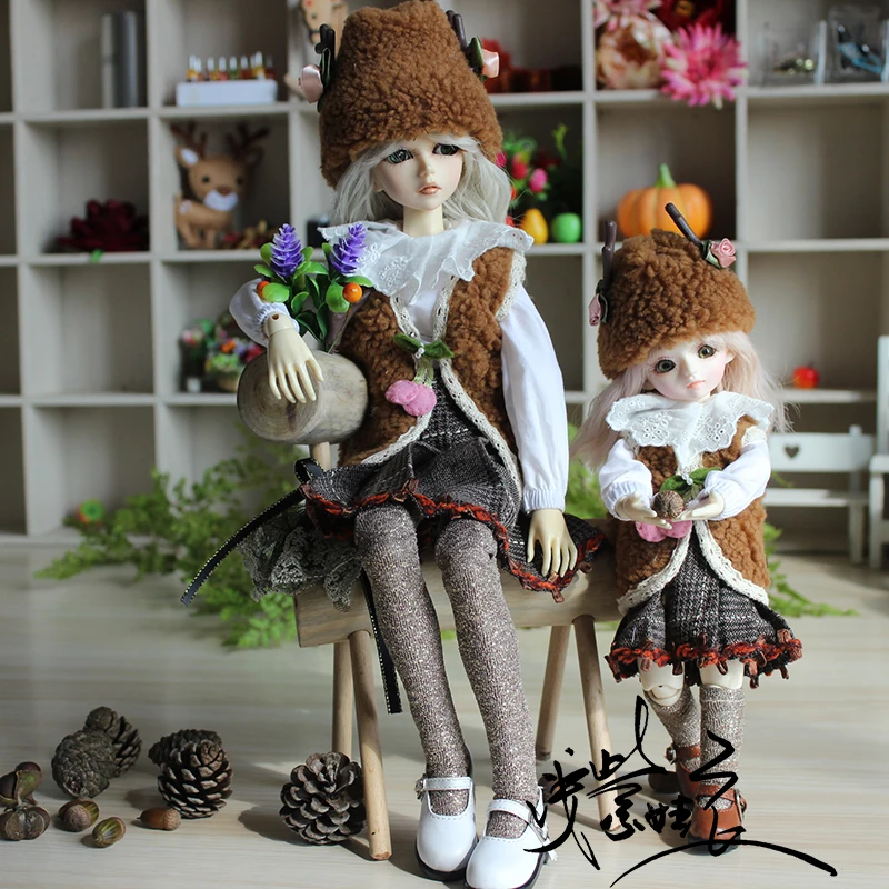 1/6 1/4 scale BJD clothing accessories vest+hat+skirt+T-shirt suit for BJD/SD doll,Not included doll,shoes,wig,and accessories