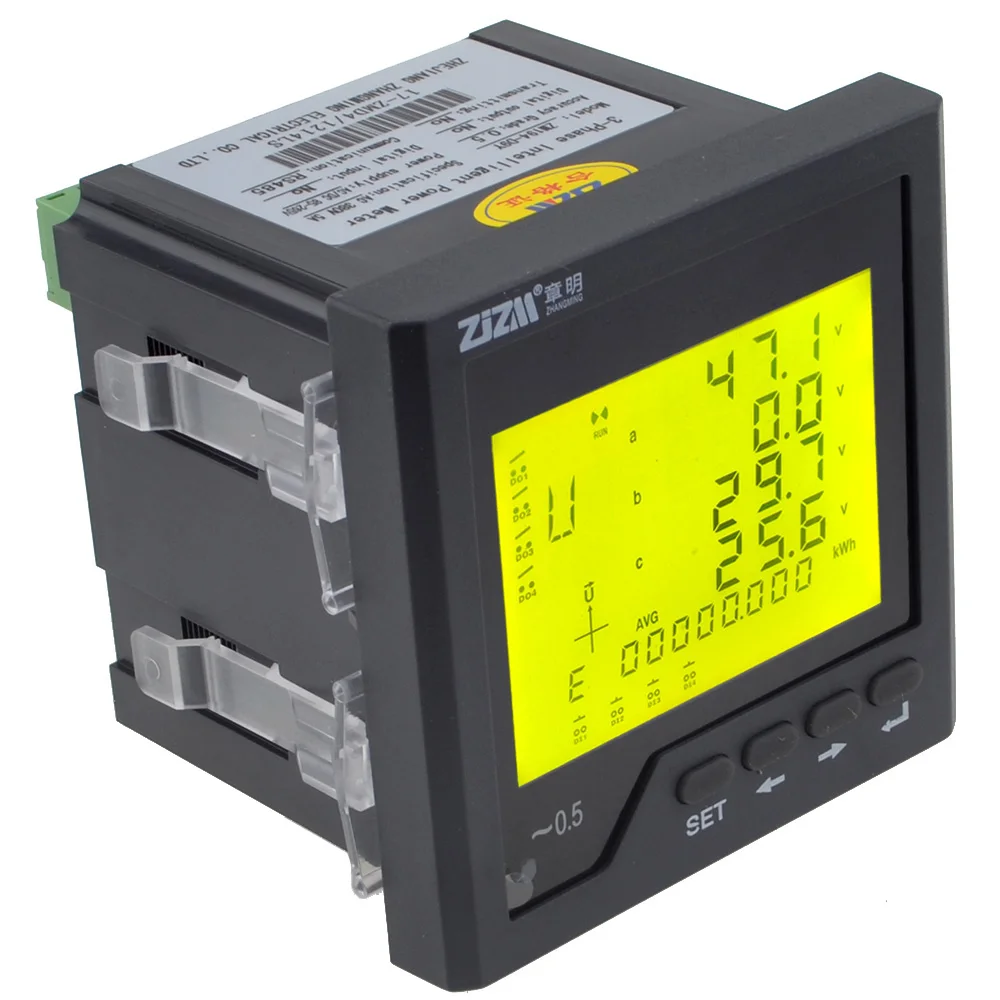 Multifunction Intelligent Digital LCD Display Three-phase Network Power Meter Ammeter with RS485 Communication Function