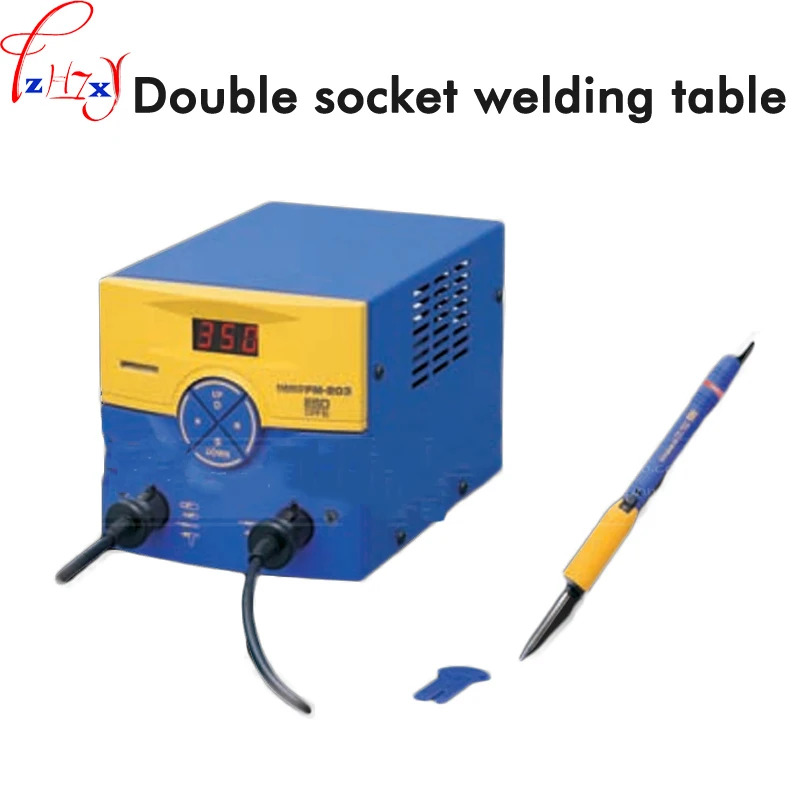 

1pc FM-203 Double socket welding table dual port soldering station with 2027 welded iron handle 140W 220V