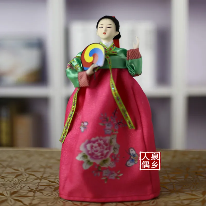 Korean Doll Korean Arts and Crafts Ornament Korean Silk Doll Korean Dress Adornment Gift Doll Model