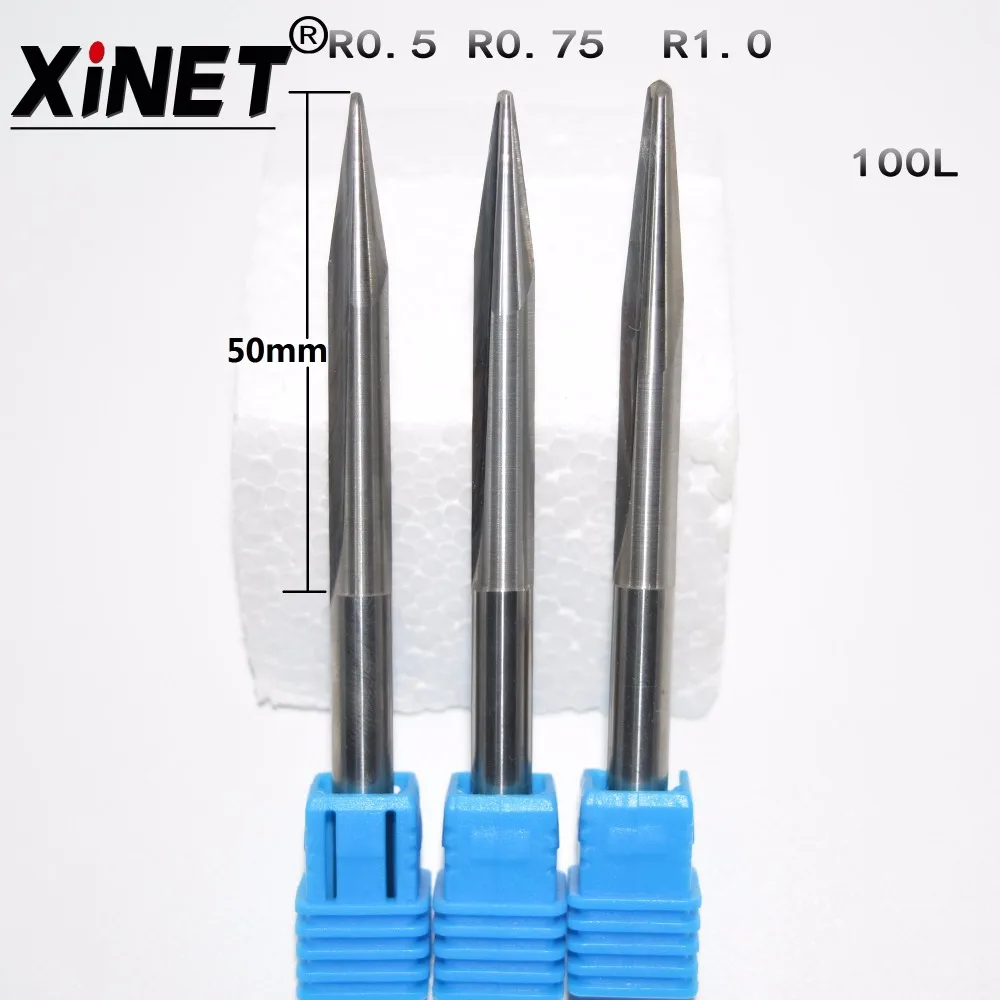 6mm*100L,Freeshipping,CNC Solid Carbide Milling Cutter,tapered ball nose end mill,woodworking tool,relief sculpture